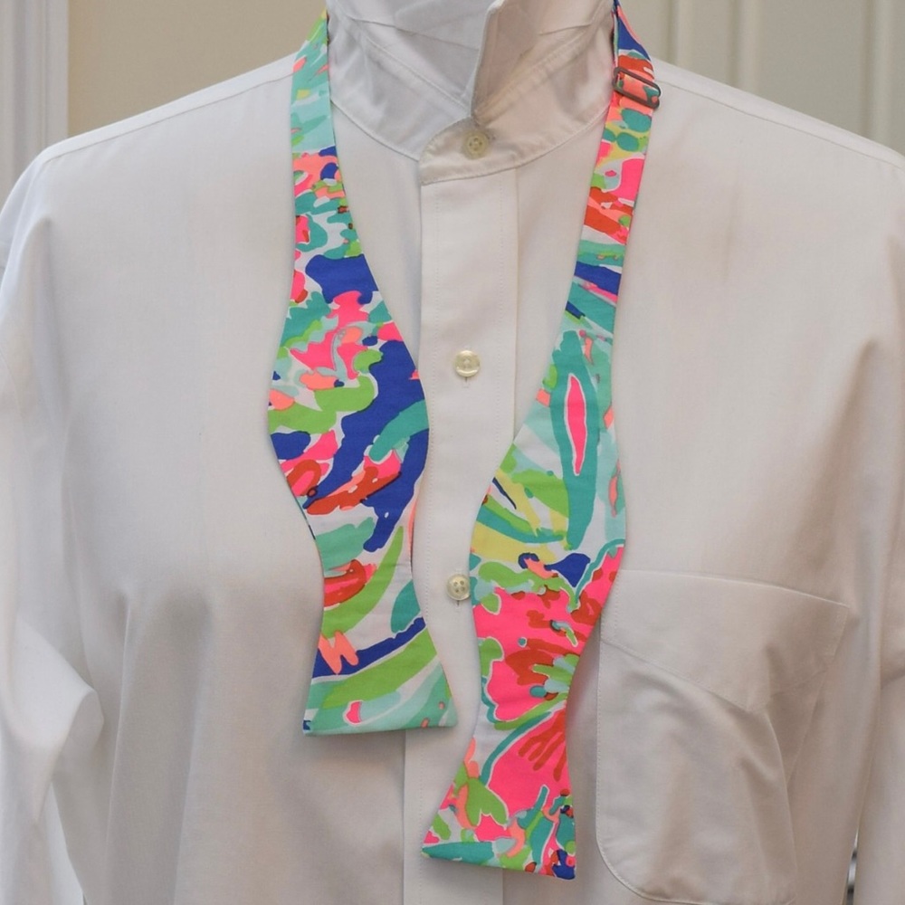 Bright colored Fabric Pre tied Bow tie